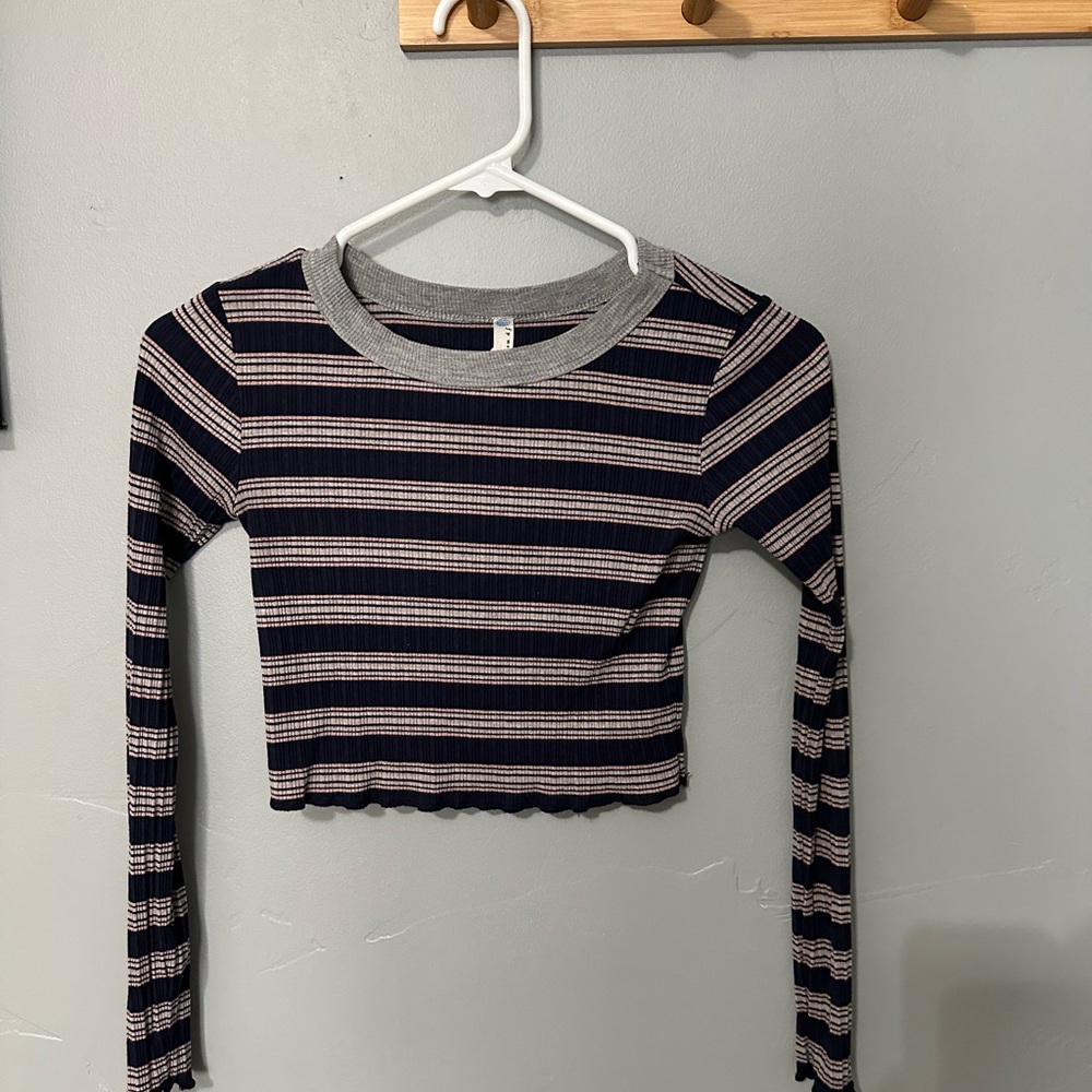 FP Movement Striped Long Sleeve Crop Top